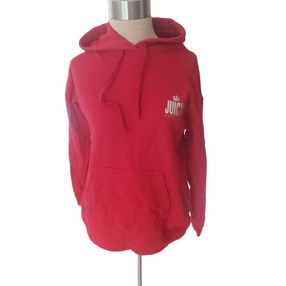 Juicy Coutue Tops - Juicy Couture Red Hooded Sweatshirt Size M 100% Cotton Hoodie